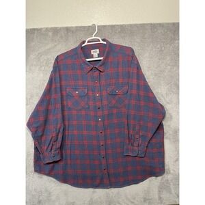 HB Harbor Bay Lot Of 2 Mens Flannel Work Shirts 5XL Plaid  L/S Lumberjack Warm